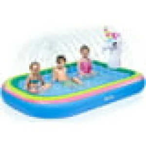 Intera Unicorn Sprinkler Pools for Kids, Splash Pad Inflatable Kiddie Pool for Outside, Splash Mat Baby Paddling Pool for Backyard, Water Sprinkler Toys Games for Summer Outdoor Toddlers Play - 68"