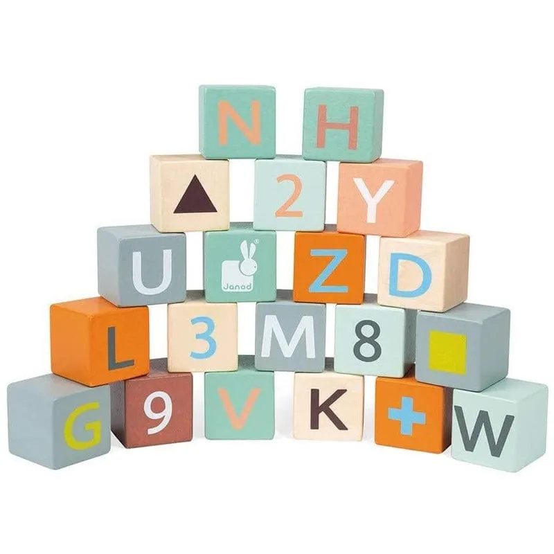 Janod Sweet Cocoon Cart with ABC blocks