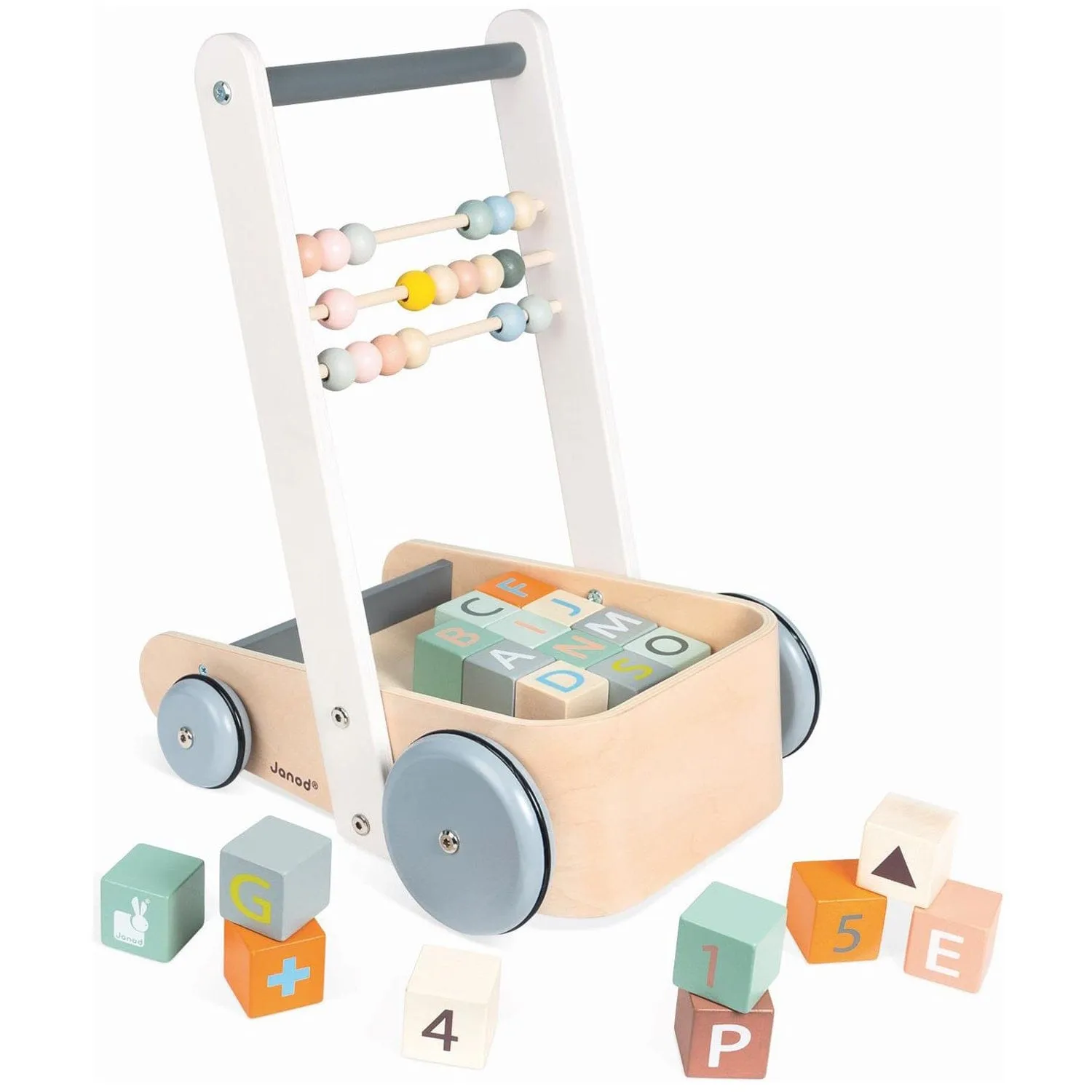 Janod Sweet Cocoon Cart with ABC blocks