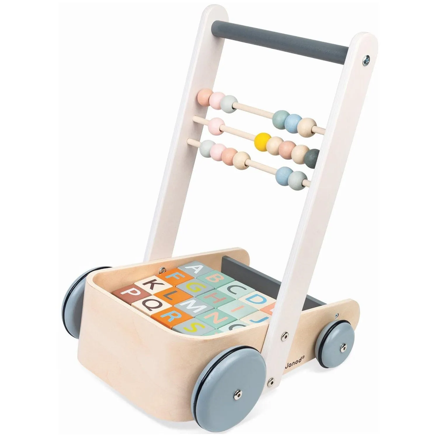 Janod Sweet Cocoon Cart with ABC blocks