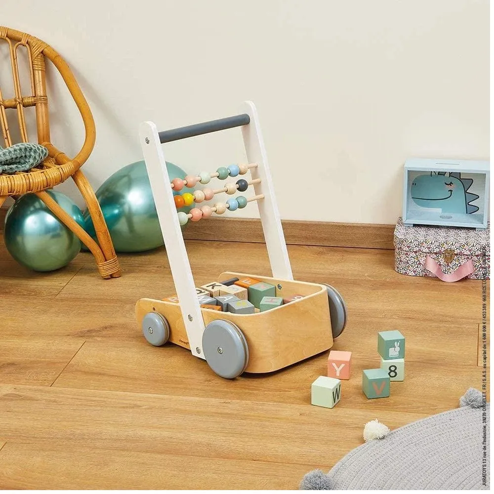 Janod Sweet Cocoon Cart with ABC blocks
