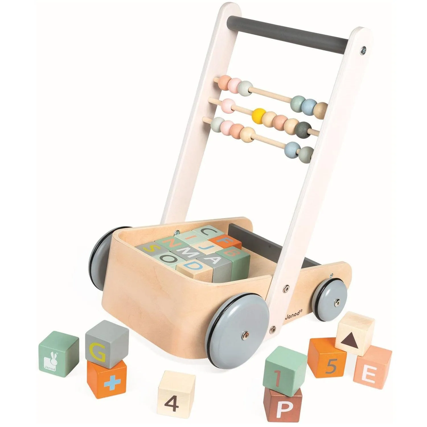 Janod Sweet Cocoon Cart with ABC blocks