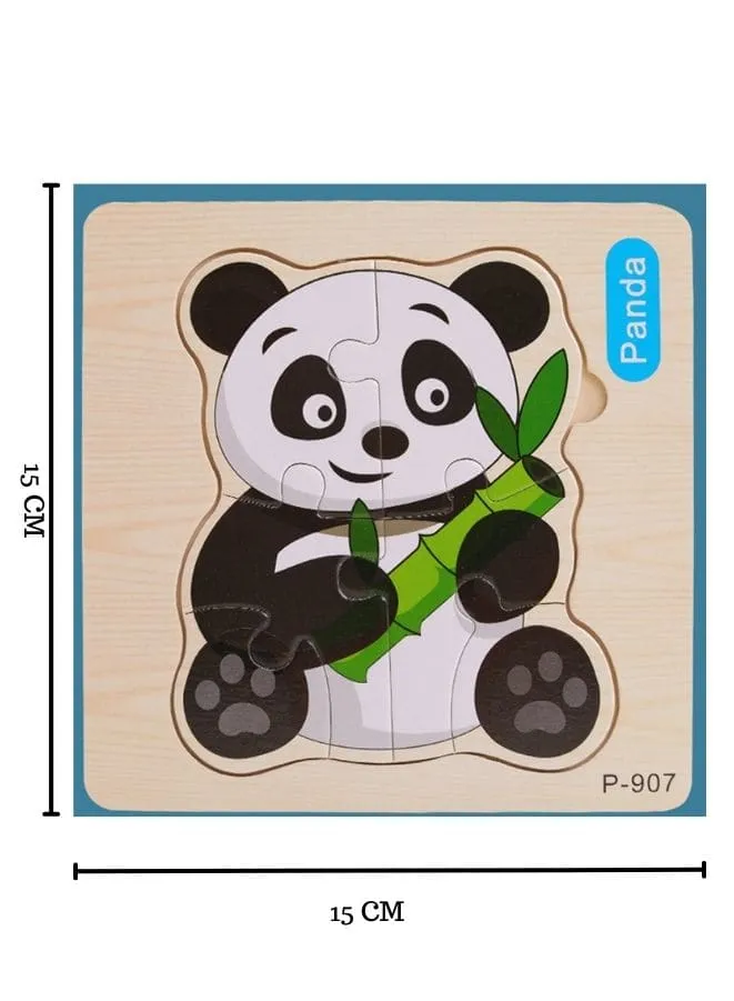 Jigsaw 3D Wooden Puzzle Early Learning Toy for Children, Animal Set, Panda