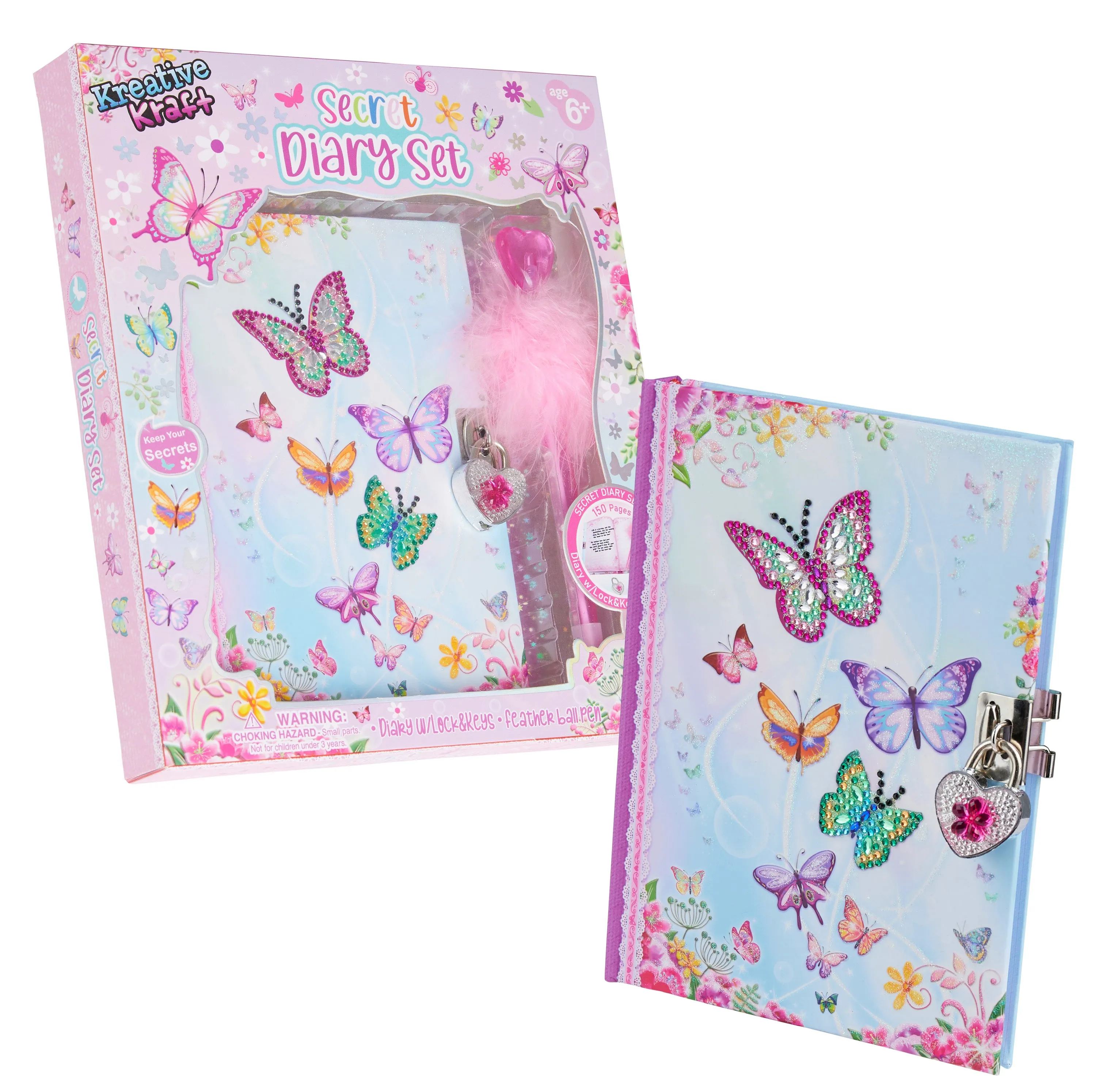 KreativeKraft Scrapbook Kit for Kids - Butterfly Diary