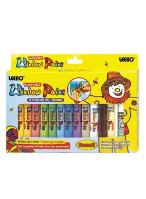 Leeho Window Paint 10.5gm Set of 12 Colors