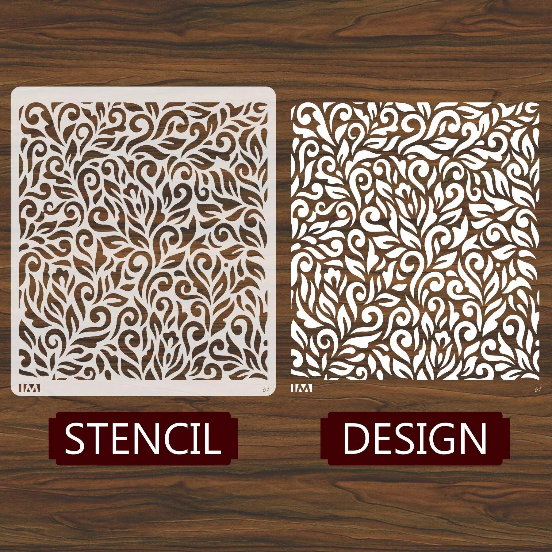 Messy Floral Reusable Stencil for Canvas and wall painting.ID#61