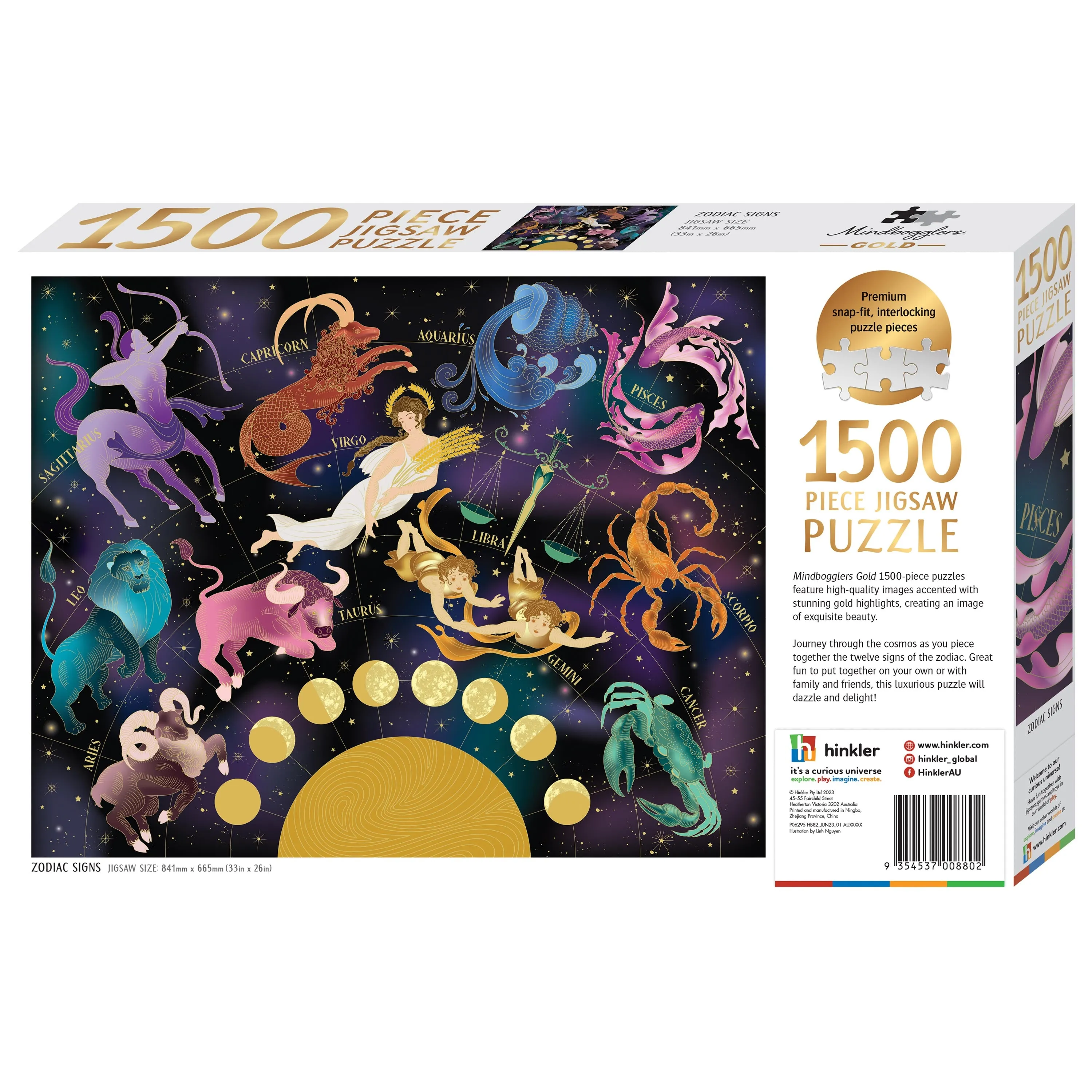 Mindbogglers Gold 1500-Piece Jigsaw: Zodiac Signs