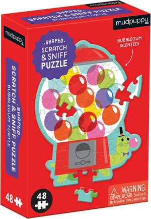 Mini 48 Piece Shaped Scratch & Sniff Puzzle | Bubblegum Turtle |Mudpuppy