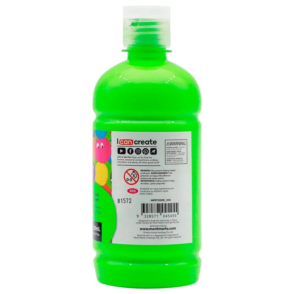 Mont Marte Poster Paint 500ml - Fluoro Green