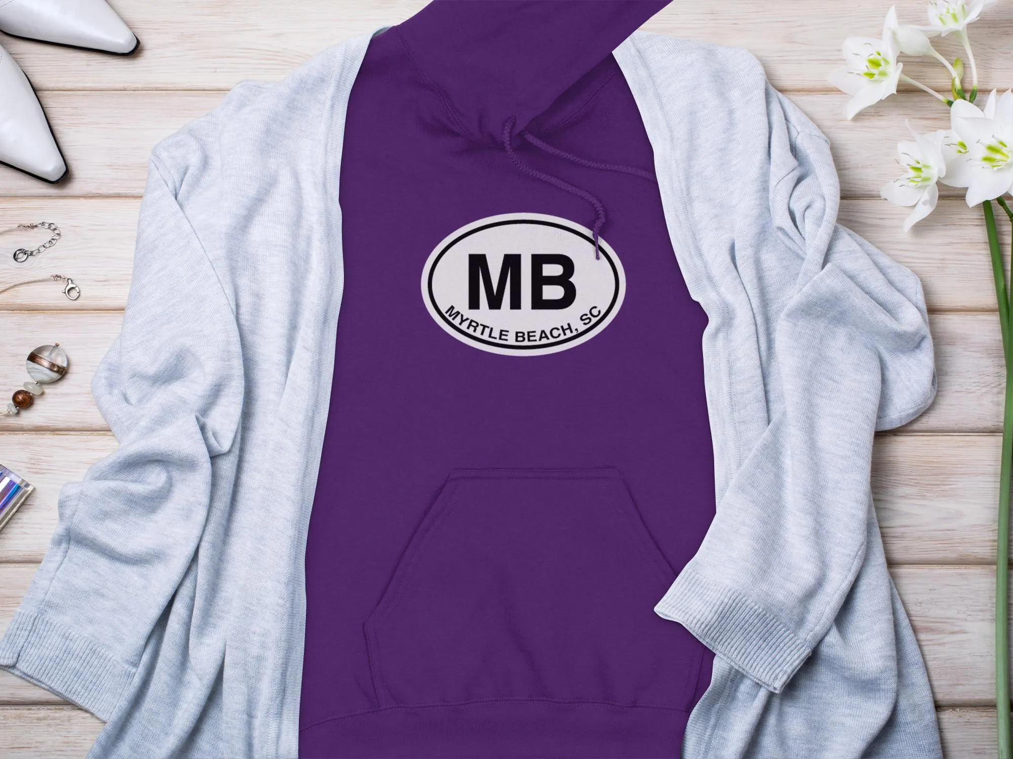 Myrtle Beach Mens Hoodie - Relax in Style by Coastal Adventures