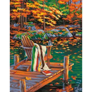 Paint Works Paint By Number Kit, Golden Pond- 11"x14"