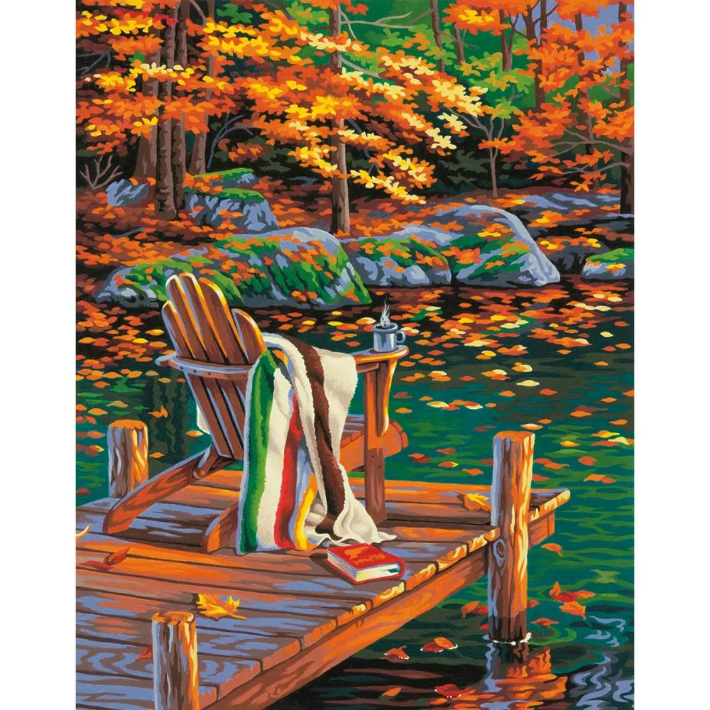 Paint Works Paint By Number Kit, Golden Pond- 11"x14"