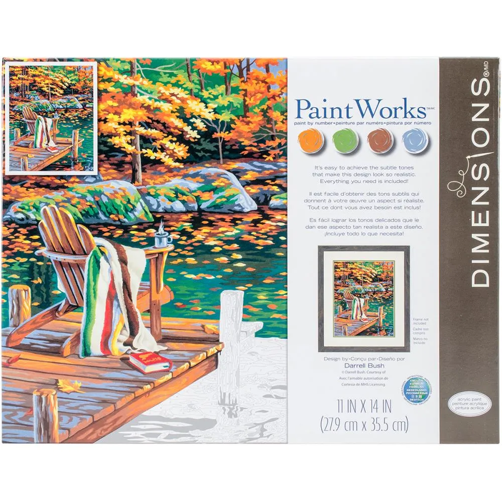 Paint Works Paint By Number Kit, Golden Pond- 11"x14"