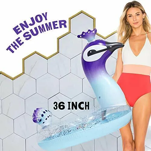 Peacock Swim Ring for Kids and Adults, Outdoor Floating Water Ring, Swimming Pool Ring, (36 Inch)