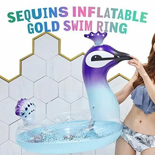Peacock Swim Ring for Kids and Adults, Outdoor Floating Water Ring, Swimming Pool Ring, (36 Inch)