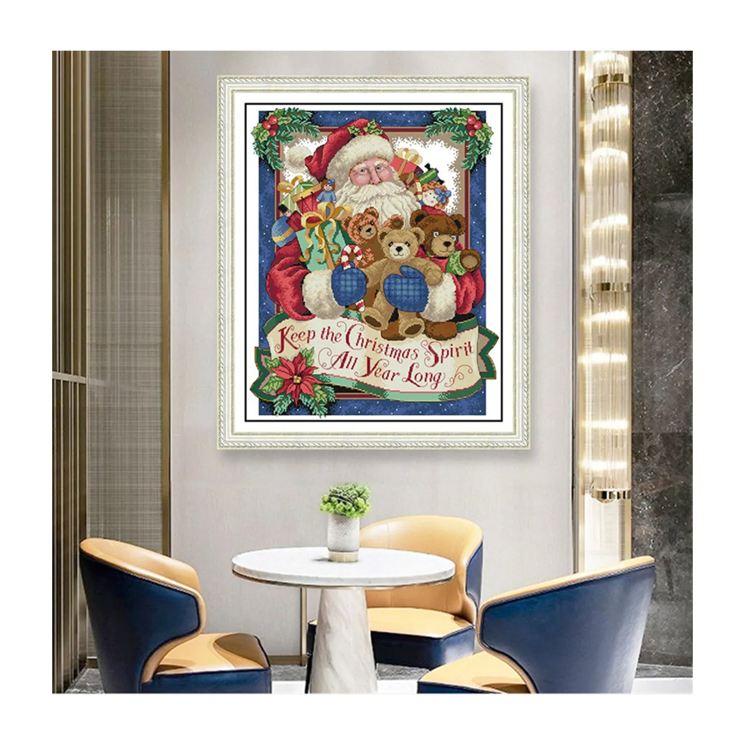 Poppy Crafts Christmas Cross Stitch 3 - Happy Christmas 44cm x 54cm*