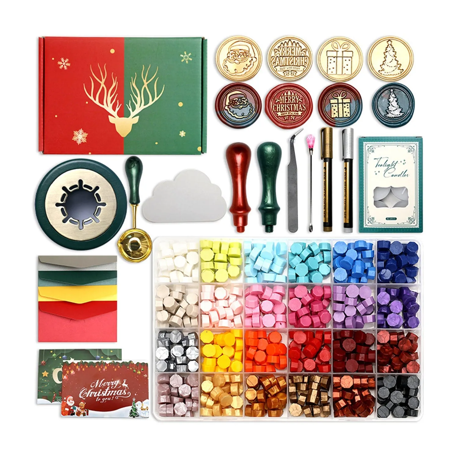 Poppy Crafts Christmas Gift Box Wax Seal Kit #21 - Christmas