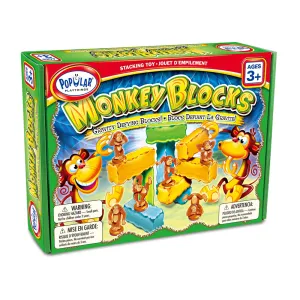Popular Playthings Monkey Blocks Gravity-Defying Stacking Toy Set