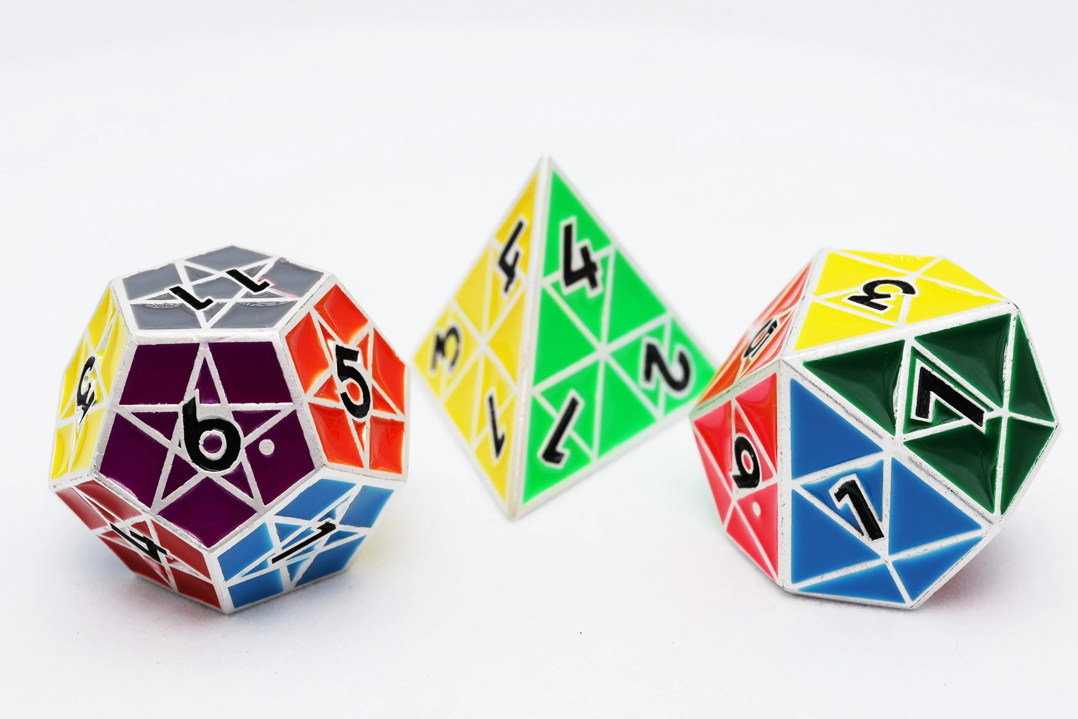 Puzzle Cube: Silver - Metal 8 piece Dice Set