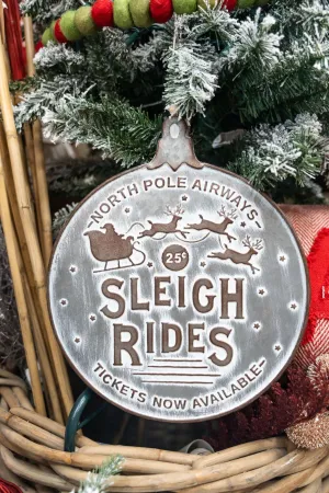 Sleigh Rides Galvanized Sign