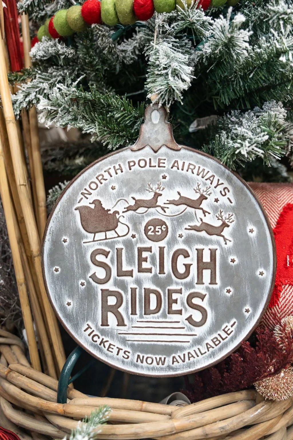 Sleigh Rides Galvanized Sign