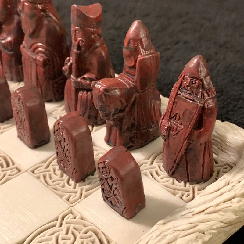 Smaller Isle of Lewis Chess Set - Limestone