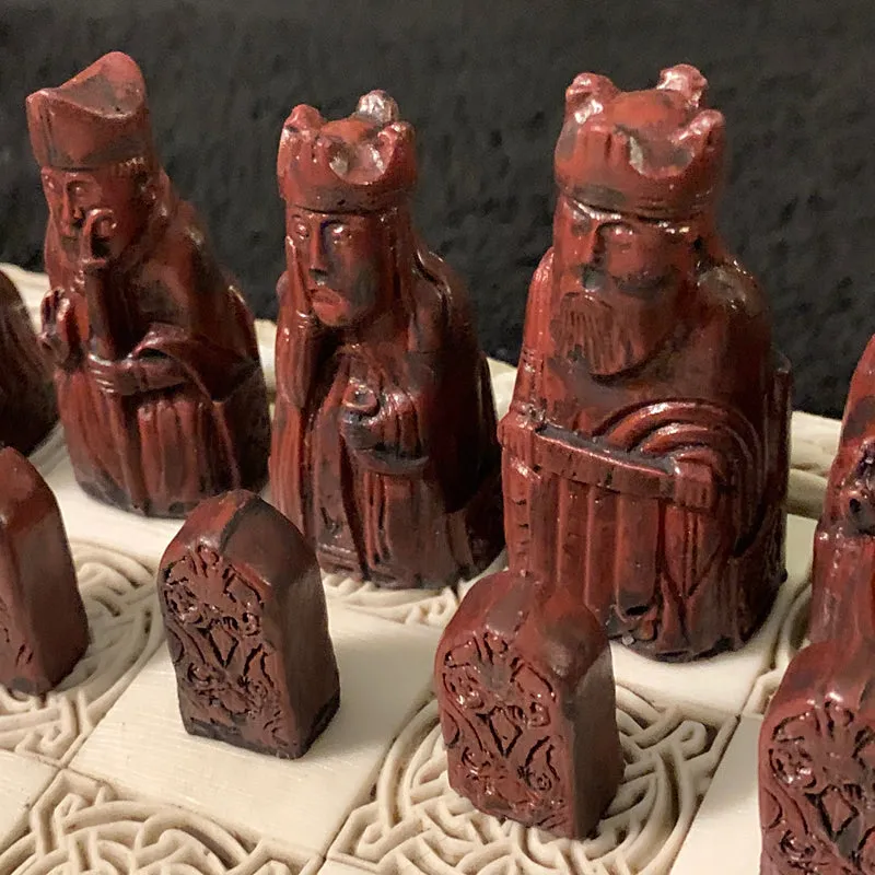 Smaller Isle of Lewis Chess Set - Limestone