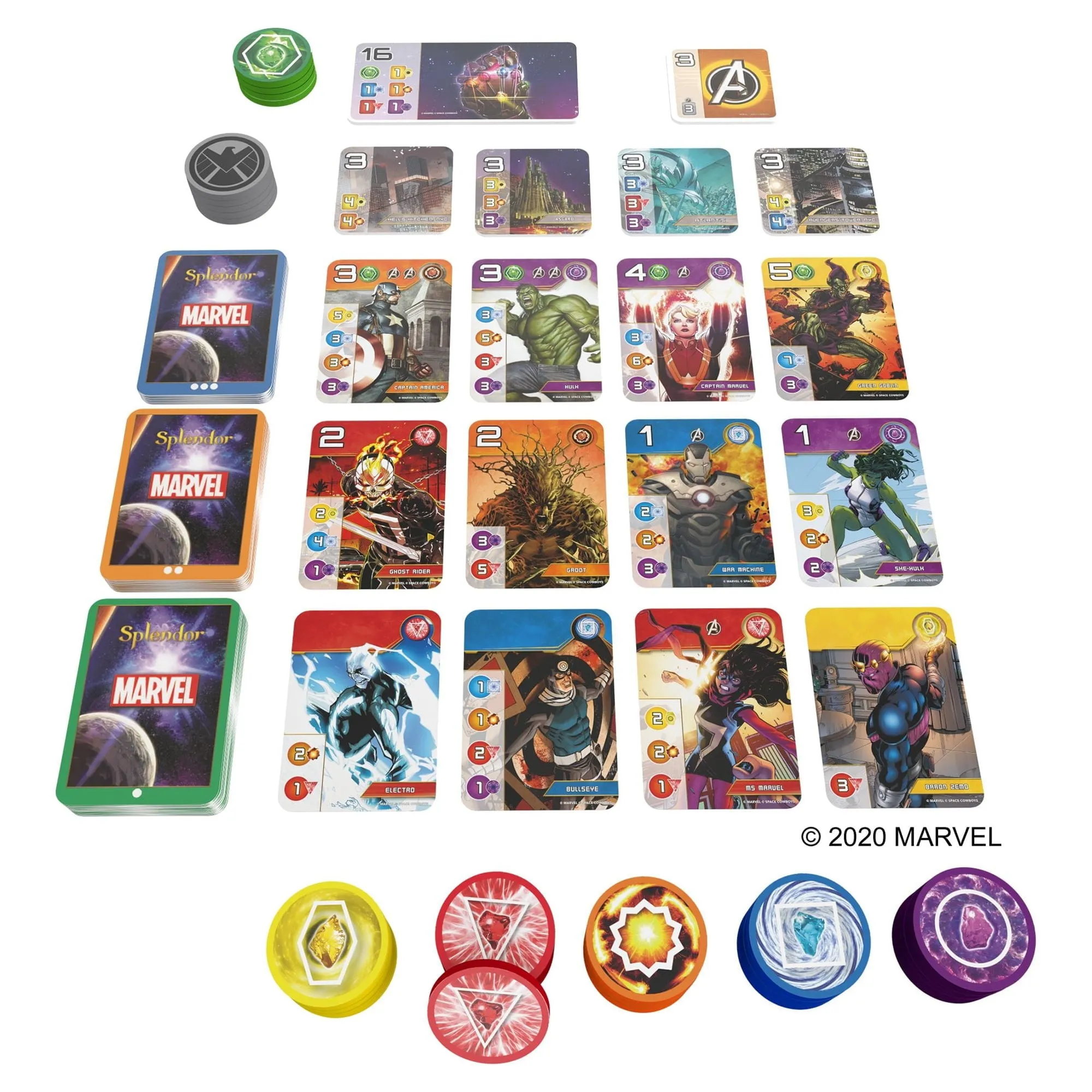 Splendor: Marvel Strategy Board Game for Ages 10 and up, from Asmodee
