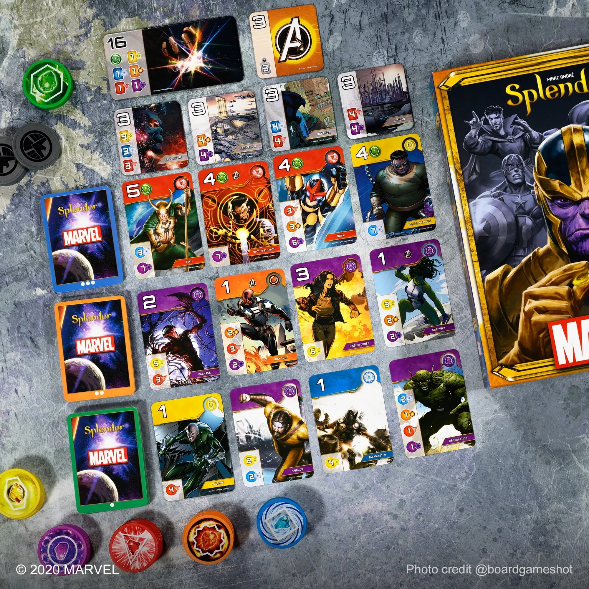 Splendor: Marvel Strategy Board Game for Ages 10 and up, from Asmodee