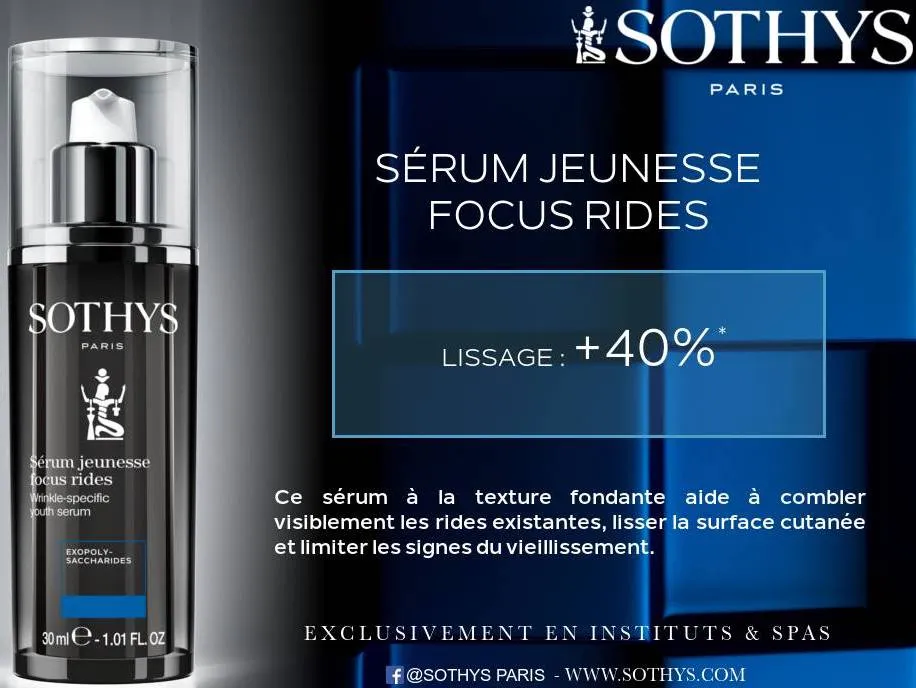 Sérum jeunesse focus rides Sothys - Sérum combleur de rides