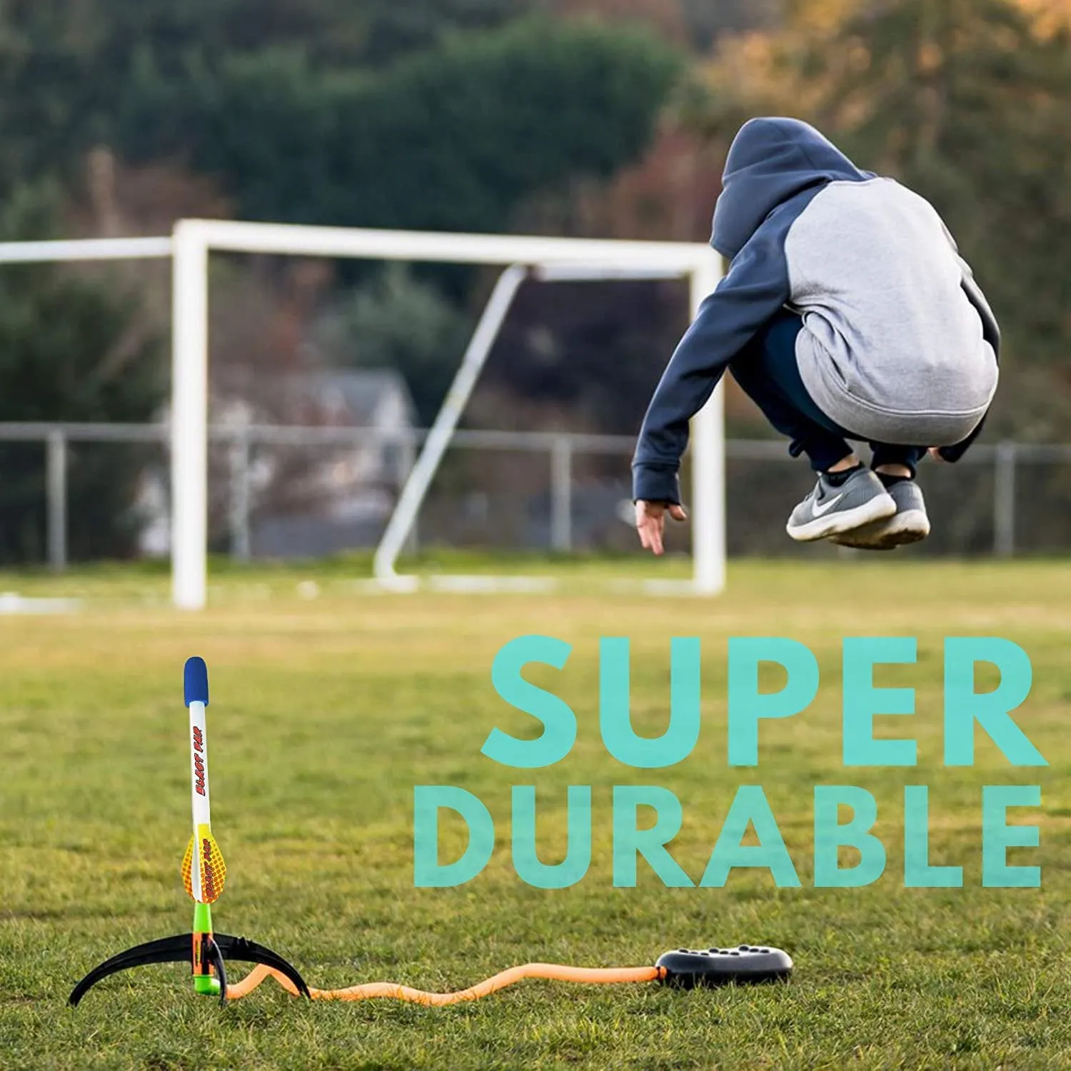 Terra Blast Pad Rocket Launcher Shoots Over 200 Feet High Air Powered Rocket for Outdoor Fun