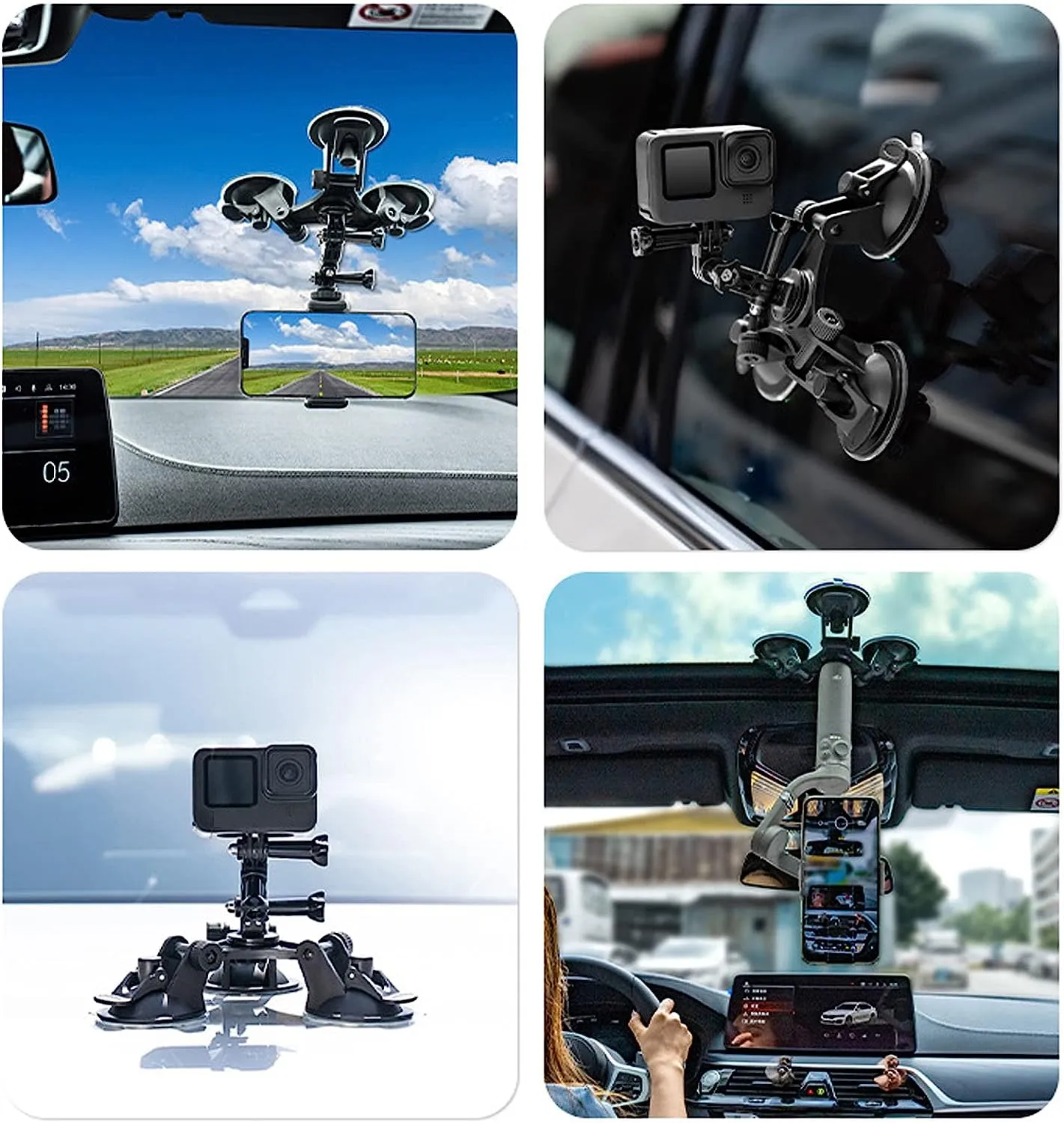 Triangle Action Camera Car Bracket Suction Cup Se091