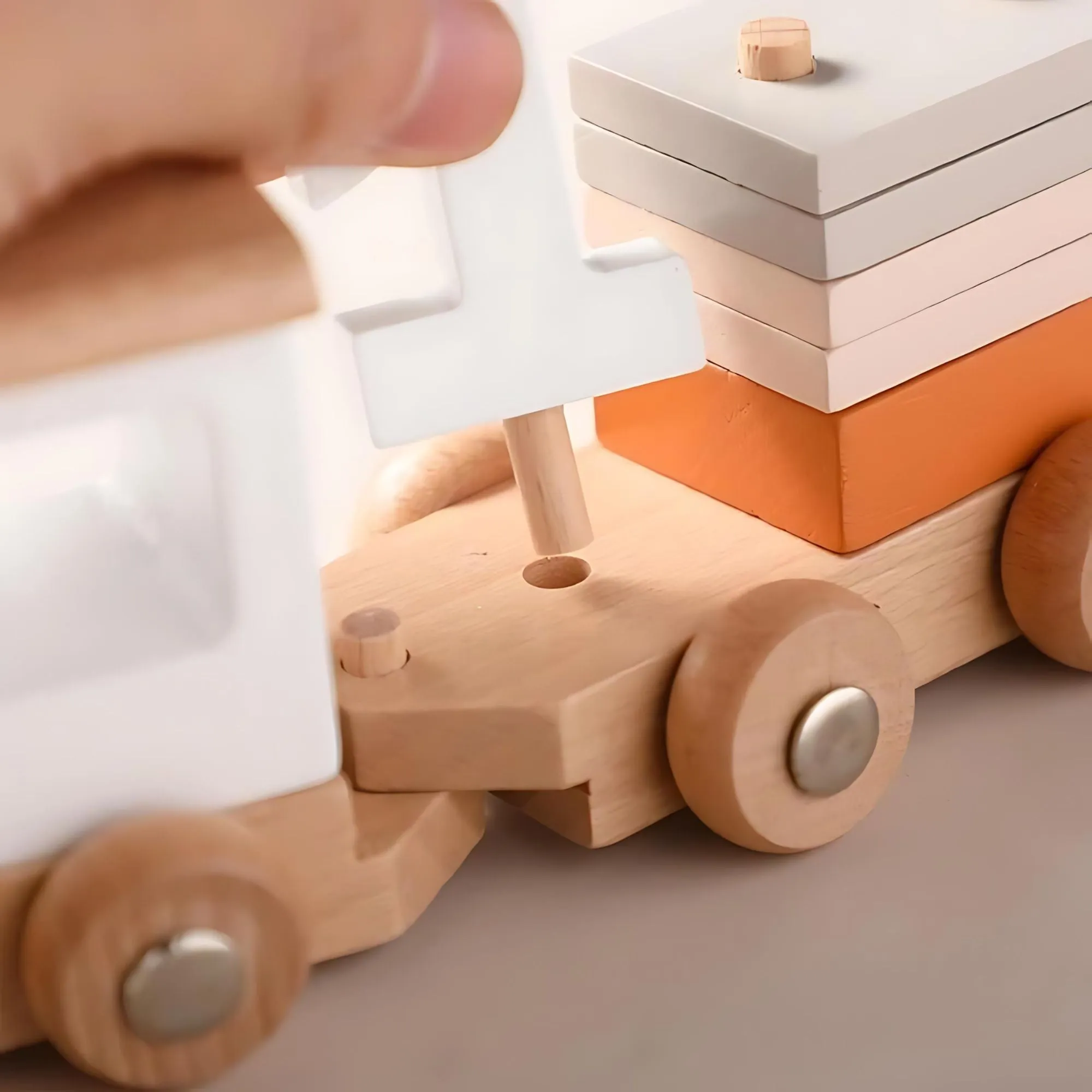 Wooden Montessori Baby Train Toy