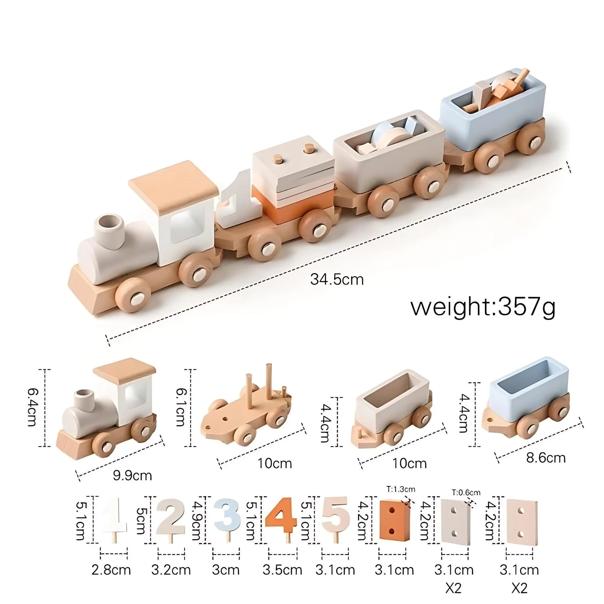 Wooden Montessori Baby Train Toy