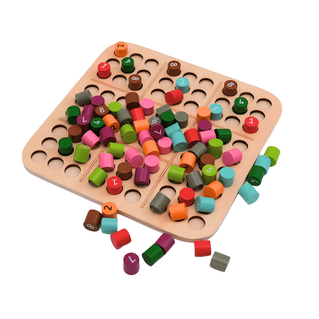 Wooden Number Puzzle Sudoku Board Games 1